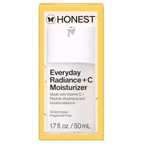 Honest Beauty Everyday Radiance Vitamin C Lightweight Moisturizer, Brightens Improves Skin Tone, Gentle for Sensitive Skin, Fragrance-Free, Vegan, 1.7 fl oz