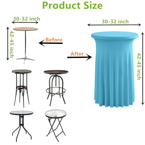 Lake Blue 2 Pack Highboy Cocktail Table Skirt Cover - 32 x 43 Inches