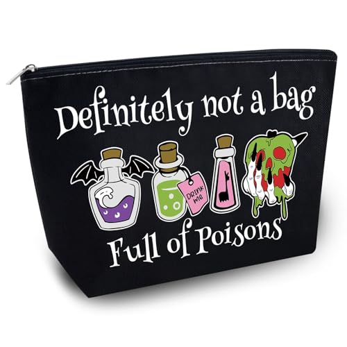 Witchy Makeup Bag for Women - Black Poisons Gothic Witch Gift