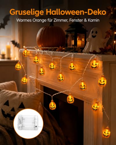 Halloween String Lights 9.8FT 20 LED Orange Battery Operated Fairy Lights
