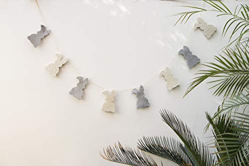 Easter Bunny Felt Garland - Handmade Wool Decor for Spring & Celebrations
