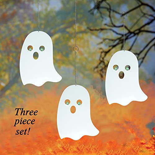 Halloween Glow-in-The-Dark Hanging Ghosts Decor Set - Elf Variation, Waterproof Outdoor Ghost Silhouettes, Spooky Yard Decorations