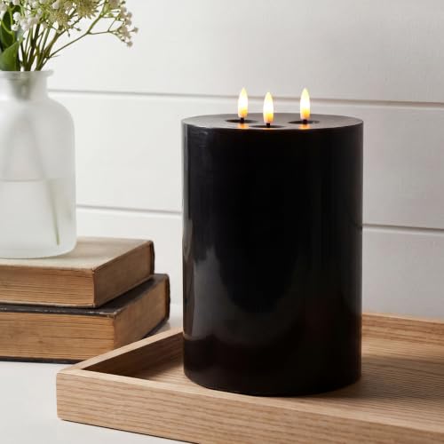 Retisee Black Extra Large Flameless Candle 6" x 8" with Remote - Classic