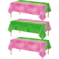 3pcs Witch Party Tablecloths 54x108 Inches Pink Green Disposable Rectangle Cover Set