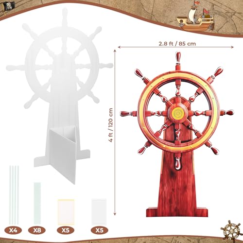 Large Nautical Ship Wheel Cardboard Cutout - Pirate Party & Halloween Decor