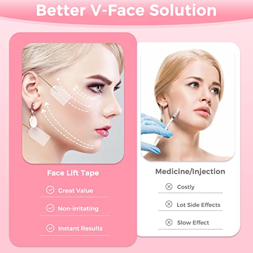 Invisible Face Lift Tape,60PCS Face Lifting Tapes and Bands with 8 Strings,Instant Face Lifter for Women Neck,Eyes,Double Chin,Sagging Skin,Face Tape for Tightening,Invisible Facelift Tape for Makeup