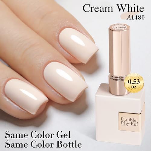 Double Rhythm 15ML Gel Polish - Cream White, Same Color, Soak Off Nail Art