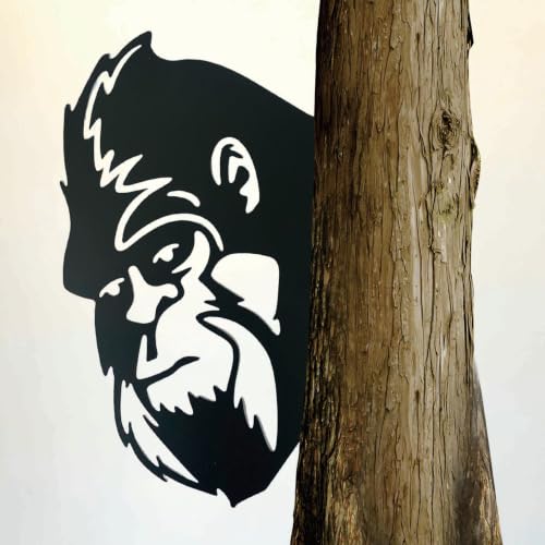 Bigfoot Silhouette Metal Yard Art Sign for Garden Fence Patio Outdoor Decor 17.6x11.4 in