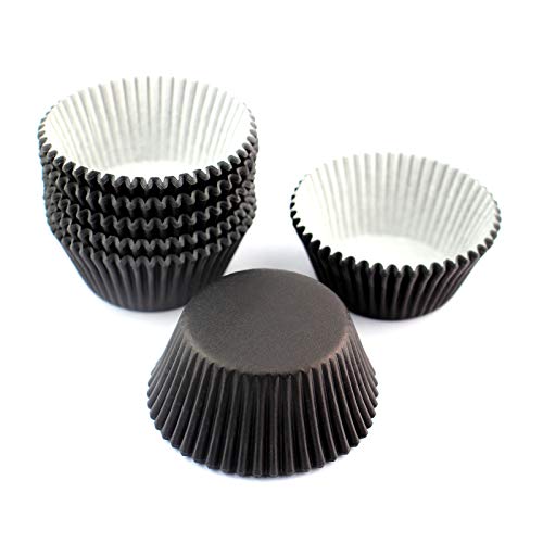 Black Standard Size Baking Cups Cupcake Liners 200 Pcs - Food Grade, Eco-Friendly