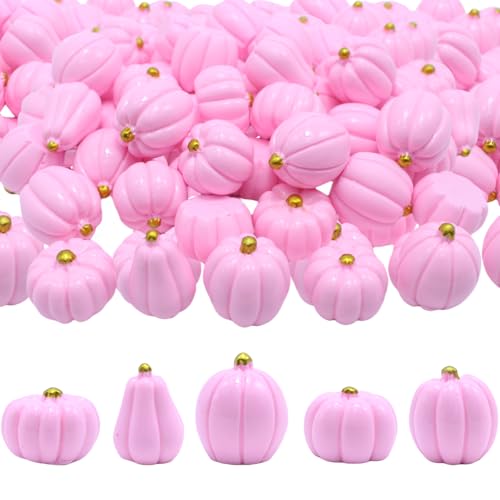 Mini Pink Pumpkins for Crafts - 60 Pcs Fall Decor, Halloween & Thanksgiving