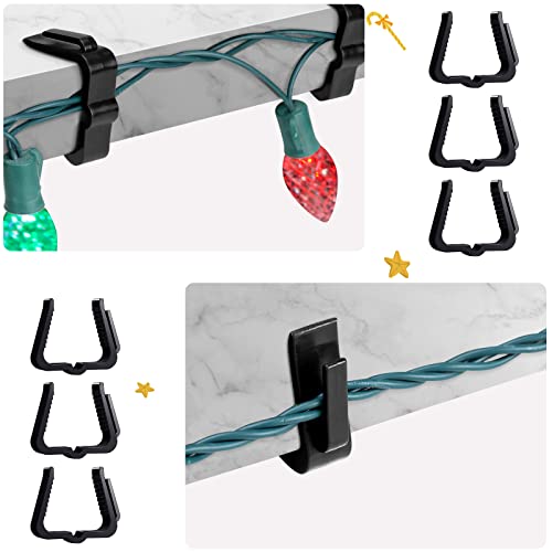Christmas Light Clips Gutter Hooks - Black, 200 Pcs - Holiday Decoration