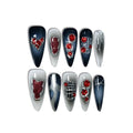 Halloween Vampire Press On Nails - Black Dark Ombre XS - Blue Variation
