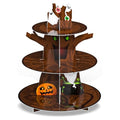 Tree Halloween Cupcake Stand 3-Tier Cardboard Decor Pumpkin Ghost Cat