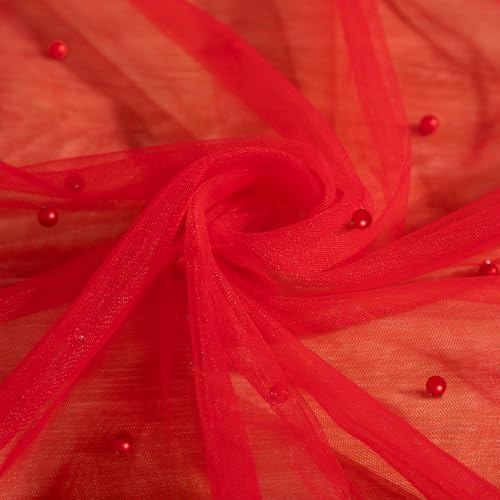 Red Pearl Table Runner 29.5 x 120 Inch - 1 PC Elegant Wedding Decor