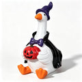 Halloween Indoor Mini Desk Goose Figurine with Witch Hat & Pumpkin - Halloween Decorations