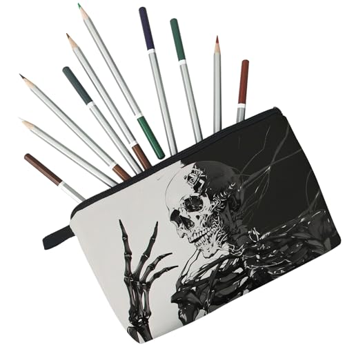 Gothic Skeleton Small Makeup Bag - Cute Durable Cosmetic Pouch - Variation hzz14816