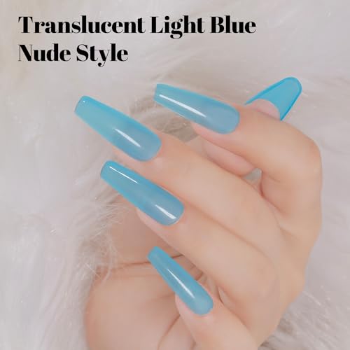 Glow in The Dark Nail Polish - Sheer Light Blue UV Gel Lacquer, 15ml, Variation YG01