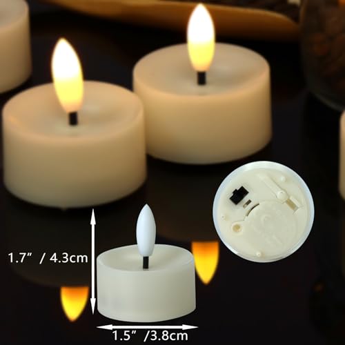 50 Pack Flameless LED Tea Light Candles - Battery Operated Flickering Votive for Wedding Party Halloween Christmas