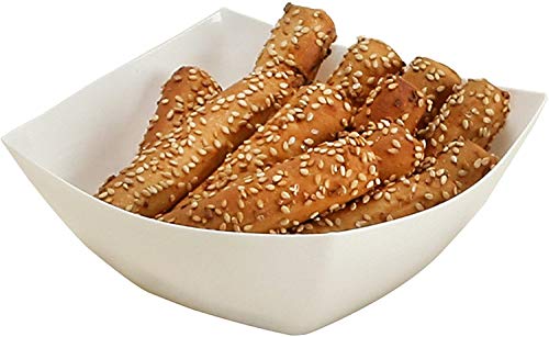 64 oz Heavy-Duty Square Plastic Bowls - 5-Pack, Disposable & Reusable