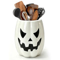 Halloween Pumpkin Ceramic Utensil Holder - Kitchen Decor & Organizer - Variation of Halloween Pumpkin