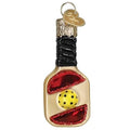 Mini Pickleball Paddle Christmas Ornament - Handcrafted Glass Holiday Decoration