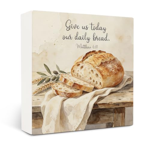 Rustic Christian Wooden Sign Decor 5x5 Inch - Inspirational Wall or Tabletop Decoration