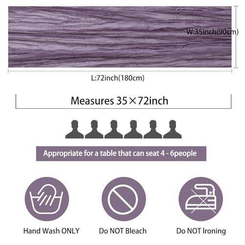 Grape Cheesecloth Table Runner 35x72 Inches for Wedding & Party Decor - Variation: Grape / 35" x 72"
