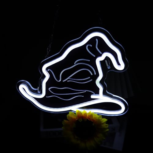 Wizard Hat Neon Sign LED Wall Decor Halloween Party Gift