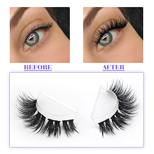 Flat Cluster Eyelash Extensions 3D Wispy Faux Mink Lashes - C Soft 40 Pack