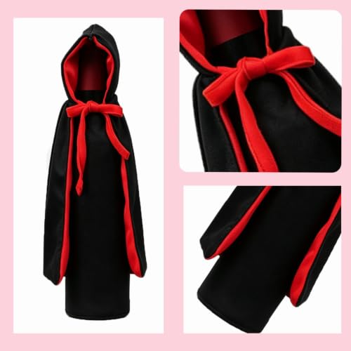 Halloween Vampire Cape Wine Bottle Cover Set with Hat - Festive Party Decor