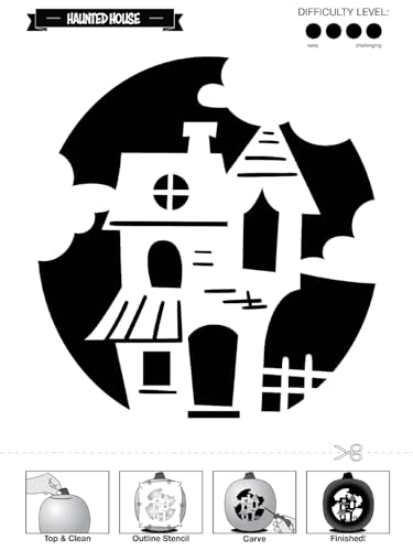Pumpkin Carving Kit with 8 Stencils - Includes Tools & Templates - Variation 5