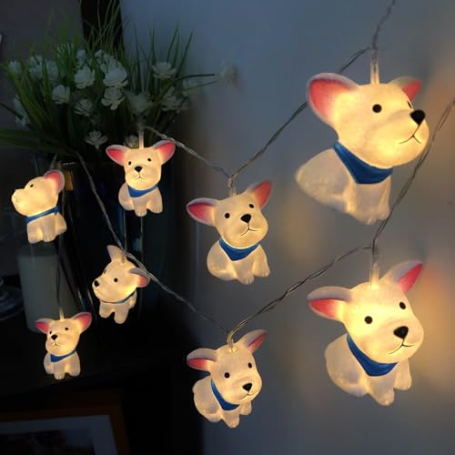 Cute Labrador Dog String Light 1.65M Battery-Operated Night Light with Timer