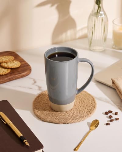 Milkyway Coffee Mug Set of 4 - 20oz Large Ceramic Cups - Light Gray & Dark Gray Variants