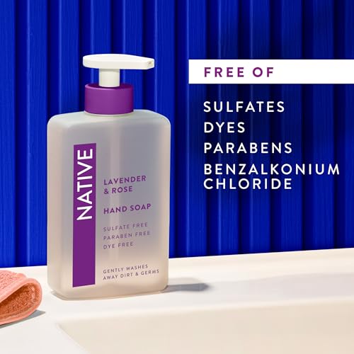 Native Liquid Hand Soap Lavender & Rose 13 oz - Non-Drying, Plant-Based Formula