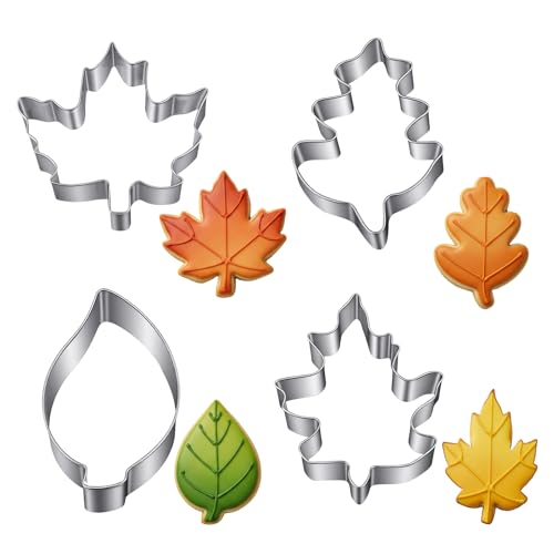 Leaf Cookie Cutter Set for Baking - Stainless Steel Fall & Holiday Shapes