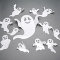 Halloween Ghost Wall Stickers Decor - 24 Pcs Repositionable Ghost Decals for Home & Party