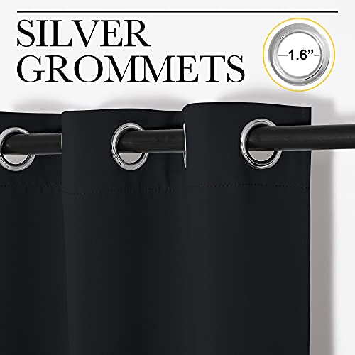 NICETOWN Blackout Curtain Shades - 2 Panels, 55x108 Inches, Black, Thermal Insulated Grommet Drapes, Variation of THIS listing