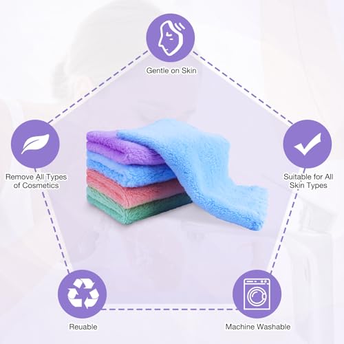 28 Pack Reusable Makeup Remover Cloths - Soft Facial Cleansing Towels