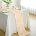 10FT Beige Cheesecloth Table Runner - Rustic Boho Wedding & Party Decor