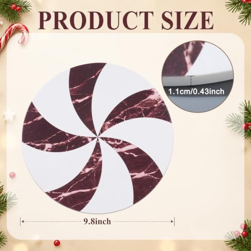 Red and White Peppermint Marble Cheese Board - Christmas Holiday Serving Platter