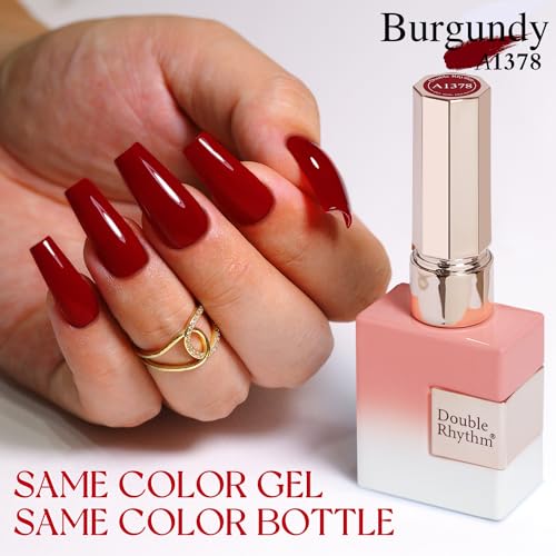 Dark Red Gel Nail Polish - 15ML Soak Off Same Color & Bottle, Manicure DIY