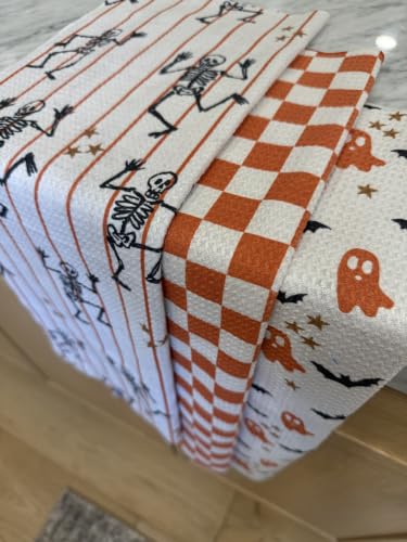 Halloween Ghosts Kitchen Towel Set - Absorbent Microfiber Dish Towels, 3 Pc