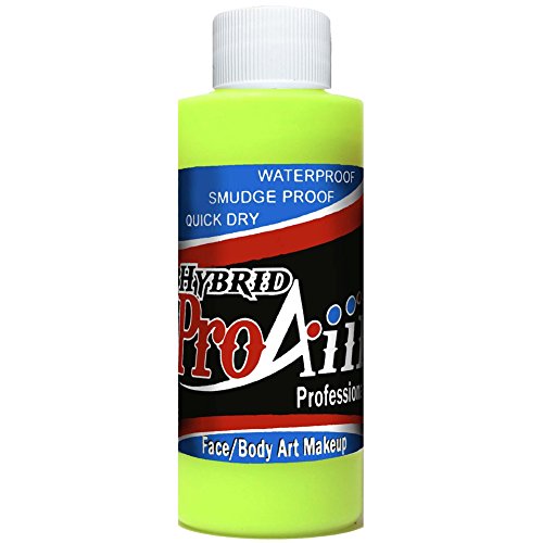 ProAiir Fluorescent Yellow Face & Body Painting Makeup 2oz - Long-Lasting, Water-Resistant