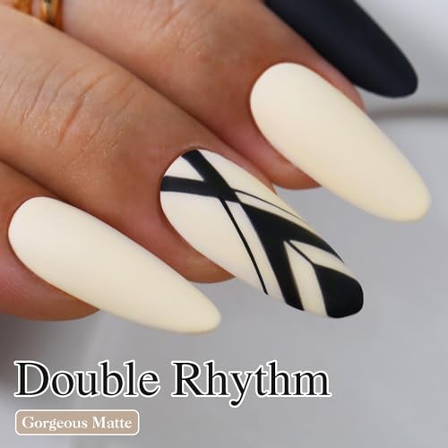 Double Rhythm 15ML Gel Nail Polish - Cream Beige, Same Color, Soak Off, Manicure & DIY
