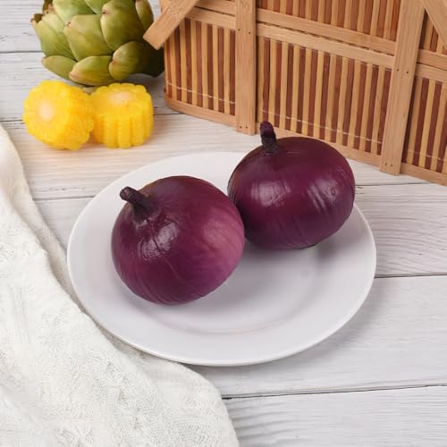 Artificial Purple Onion Food Model 2PCS for Kitchen Decor & Photography Props