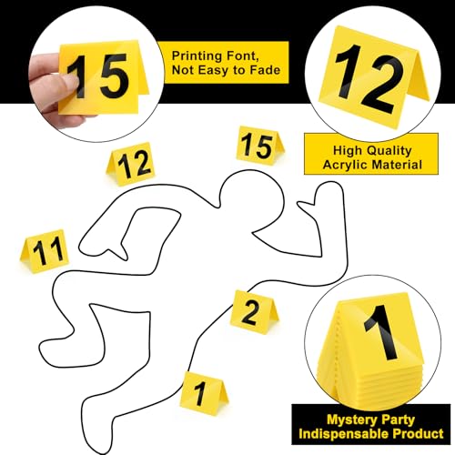 15Pcs Crime Scene Evidence Markers for Detective Party & Props