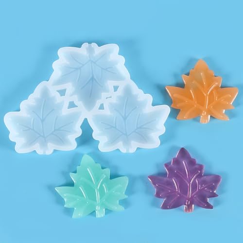 3D Maple Leaf Lollipop Mold Set - Silicone Candy & Cake Decoration Mold with 20 Sticks