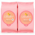 Celavi Apricot Makeup Remover Wipes 2-Pack - 60 Pre-Moistened Face Towelettes