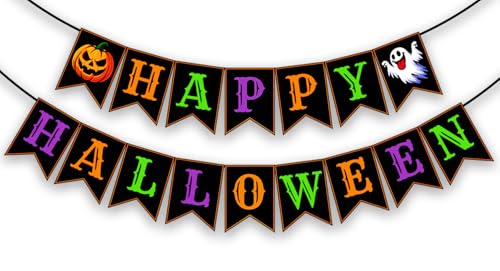 Halloween Banner Paper Decor for Party Indoor Outdoor Use
