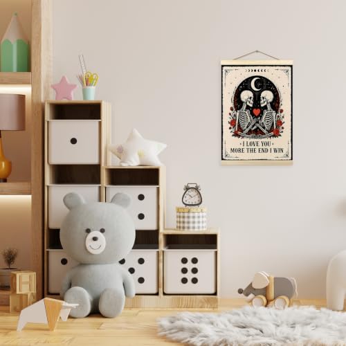 Gothic Skeleton Wall Art Poster Frame 12x16 Inch - Skeleton-1 Variation